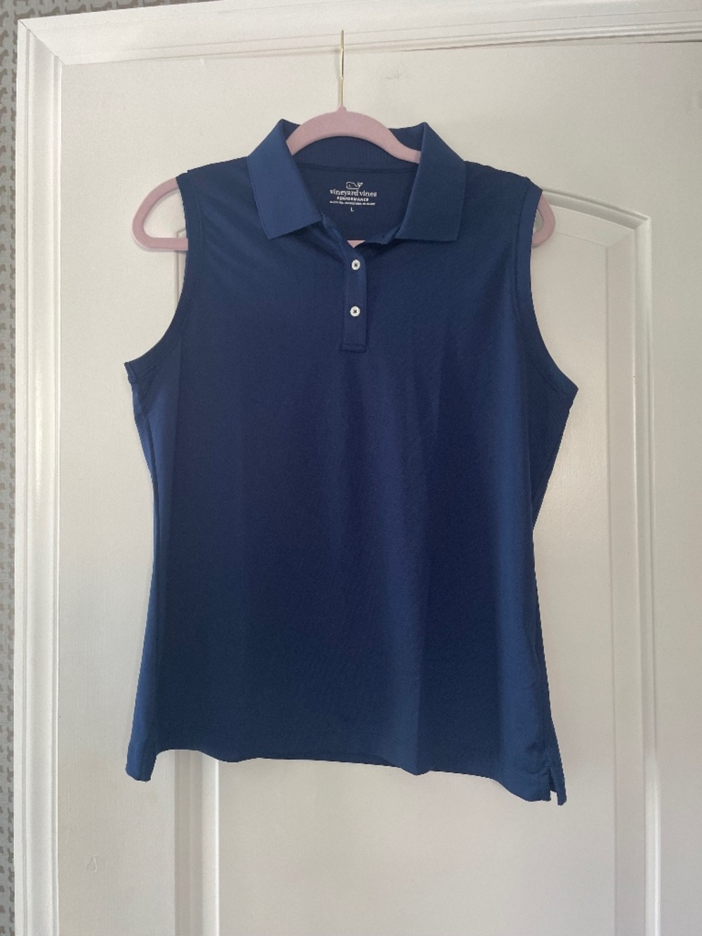 NWT VINEYARD VINES SLEEVELESS PERFORMANCE PIQUE POLO SIZE L!